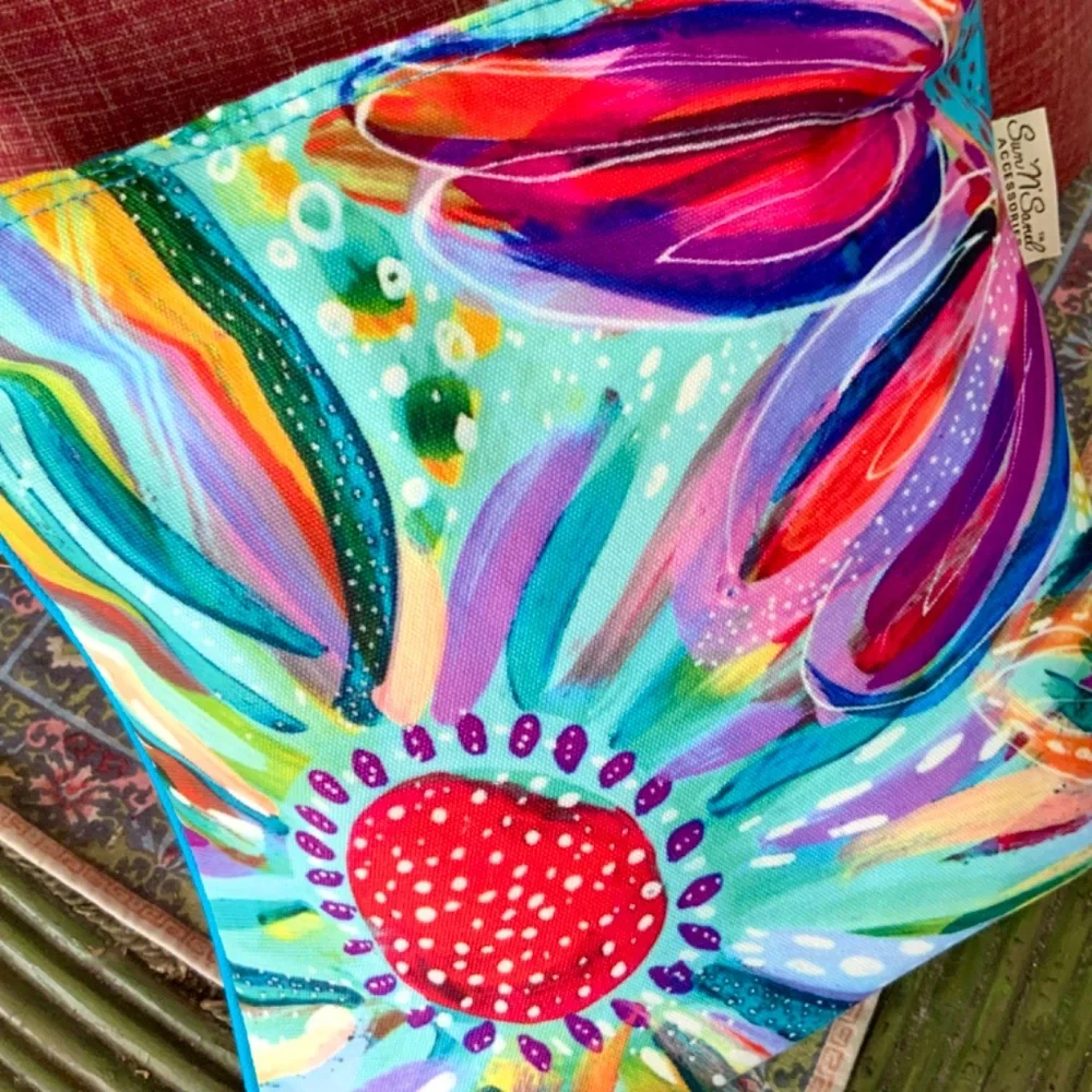 FLORAL MULTI COLOR  SUMMER HANDBAG - CROSSBODY/SHOULDER BAG  NWT “Art-to-Wear - Picture 8 of 15